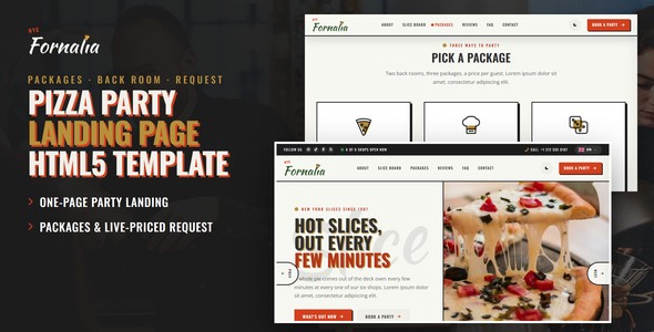Fornalia – Pizza Party Landing Page HTML5 Template