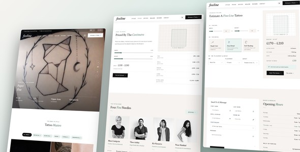Foxline – Fine-Line Tattoo Artist Landing Page HTML5 Template