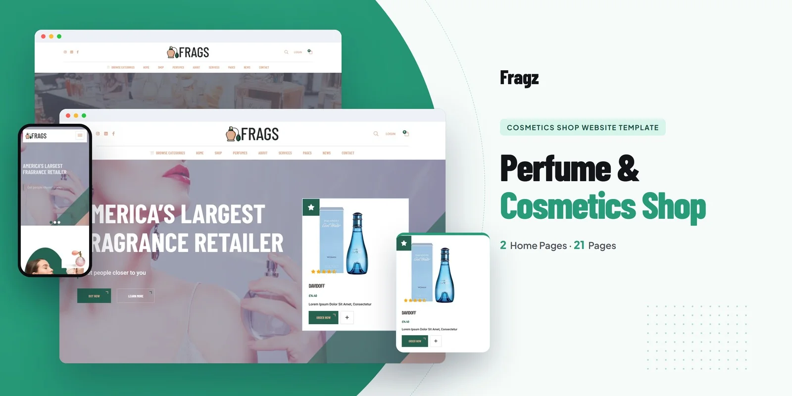 Fragz — Skincare Boutique WordPress Theme preview