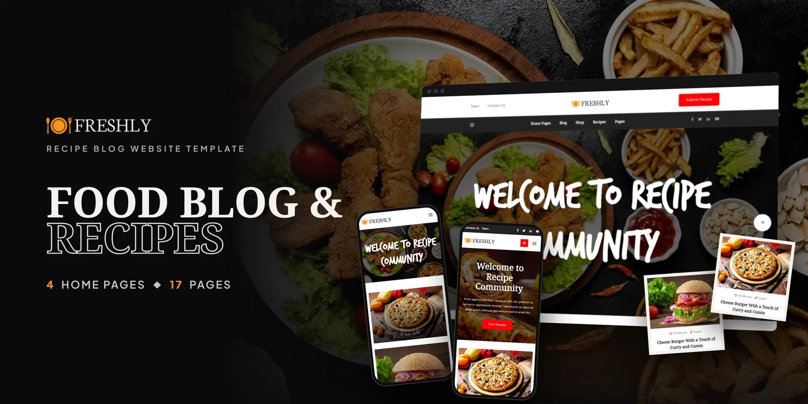 Freshly — Cooking Blog Angular Website Template preview