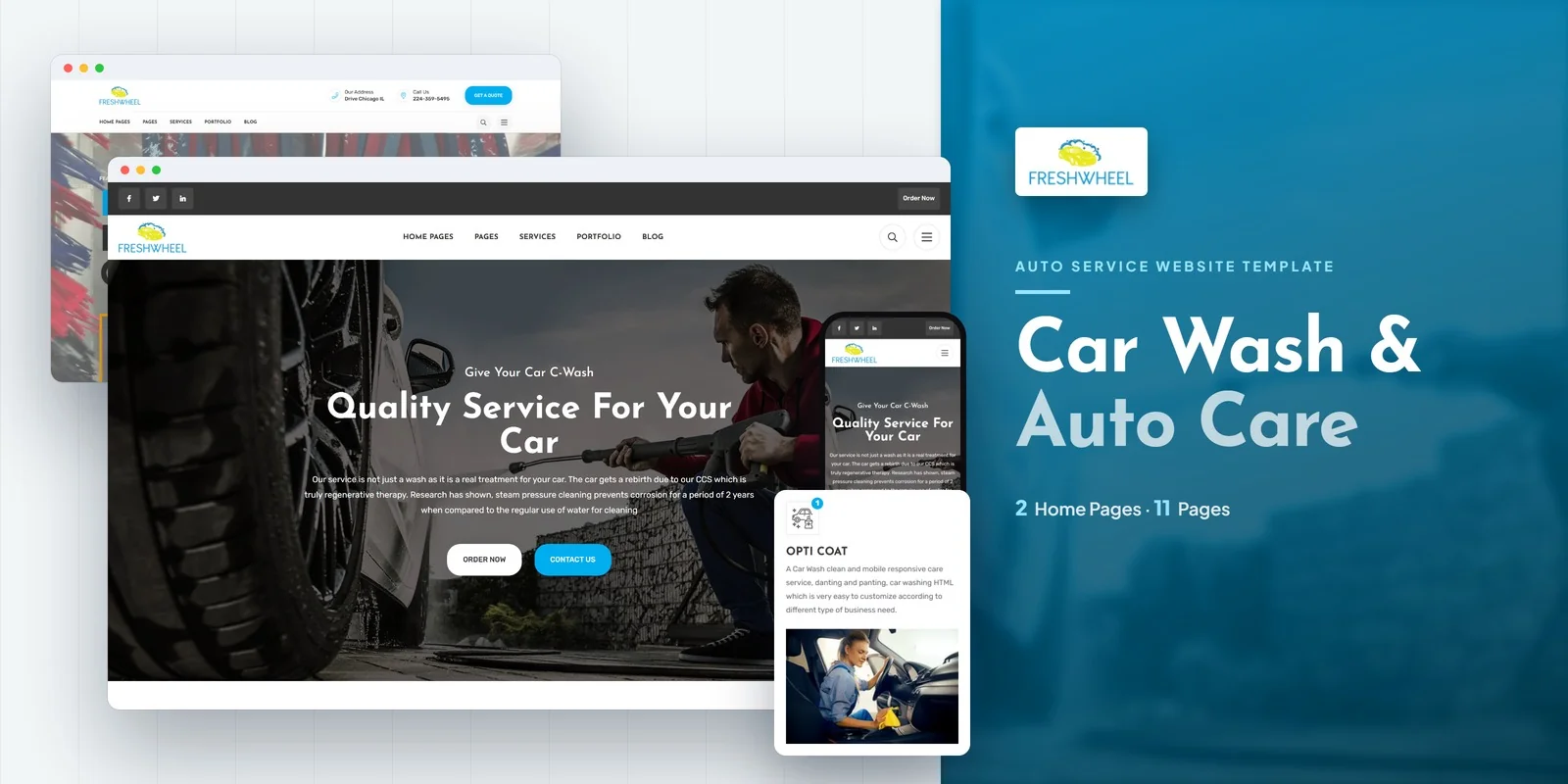 Freshwheel — Vehicle Repair Angular Website Template preview