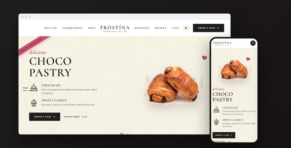 Frostina – Custom Cake Landing Page HTML5 Template