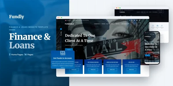 Fundly — Financial Services React JS Website Template