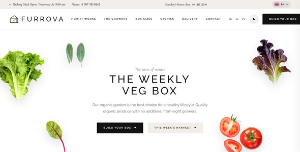Furrova – Weekly Veg Box Subscription Landing Page HTML5 Template