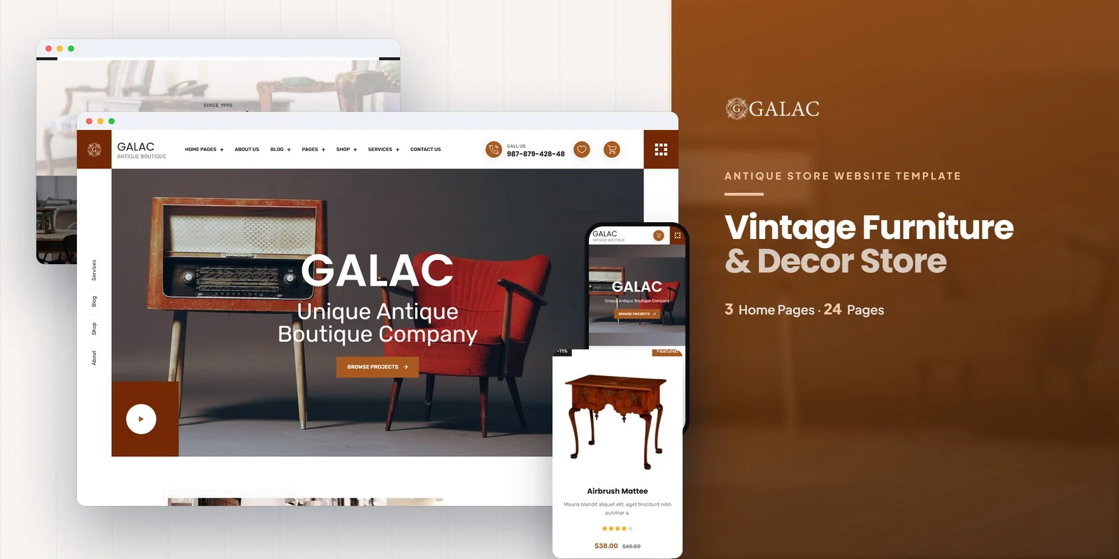 Galac — Multipurpose Site Developer Website Bundle preview