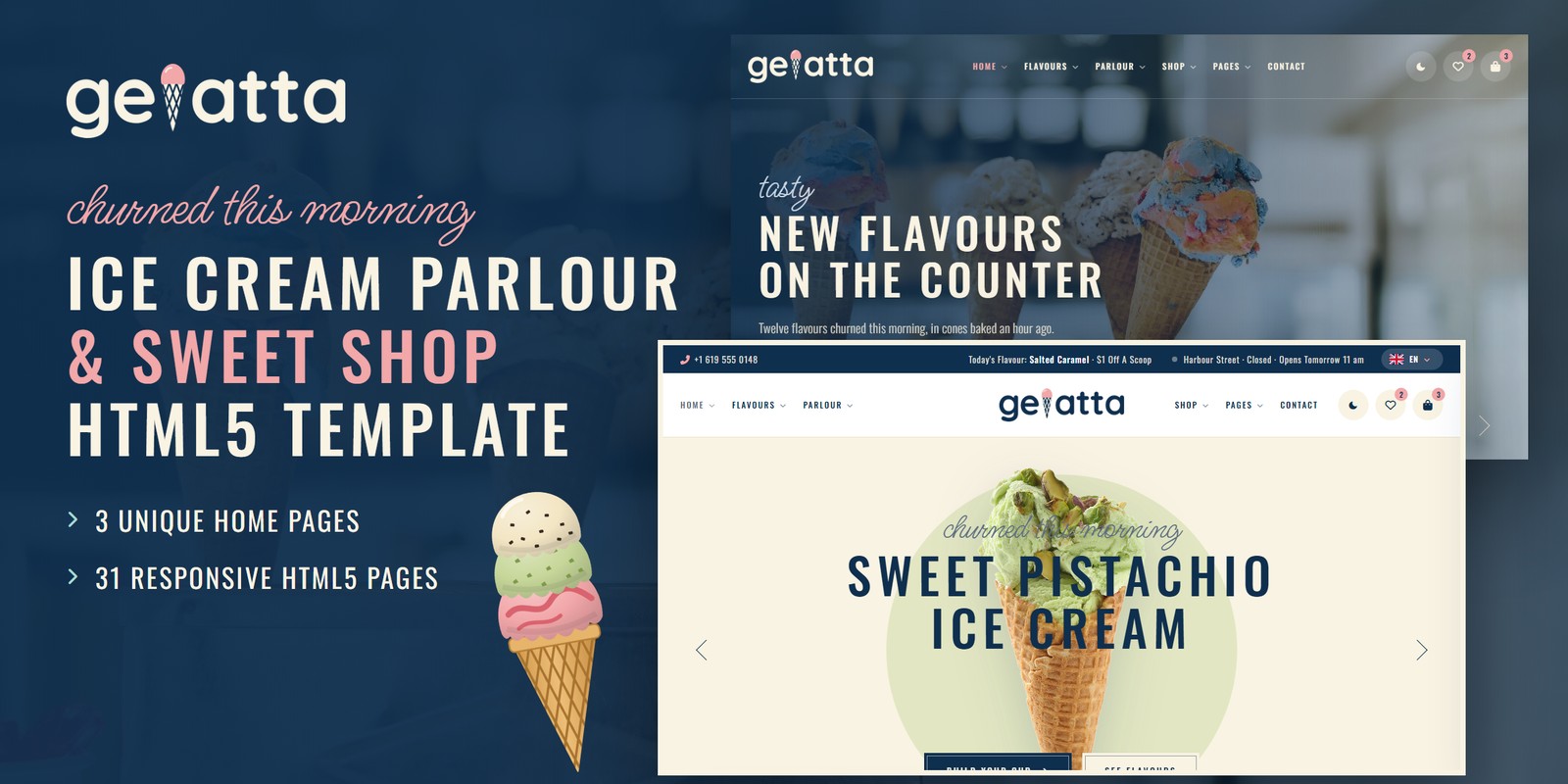 Gelatta — Ice Cream Shop WordPress Theme preview