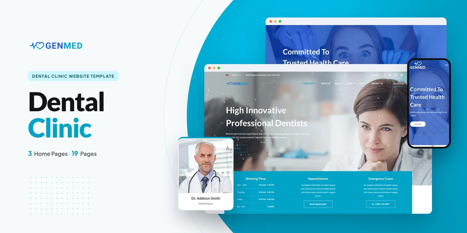 Genmed – Bootstrap 5 Dental Clinic HTML5 Website Template preview