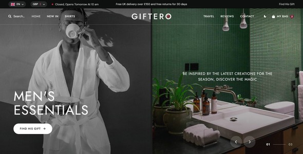 Giftero – Men's Gift Finder Landing Page HTML5 Template