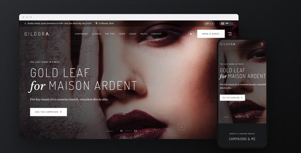 Gildora – Campaign Photographer Landing Page HTML5 Template