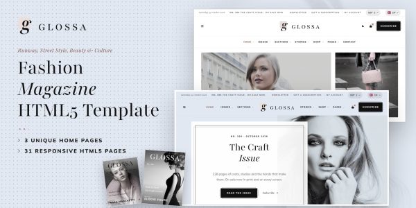 Magazine Website Design – Glossa AI Smart Website