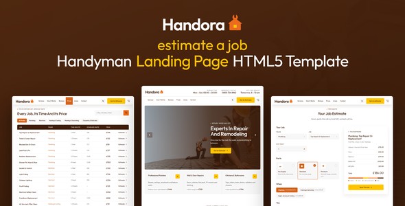 Handora – Handyman Landing Page HTML5 Template
