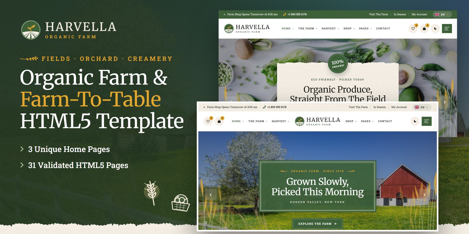 Harvella — Farm WordPress Theme preview
