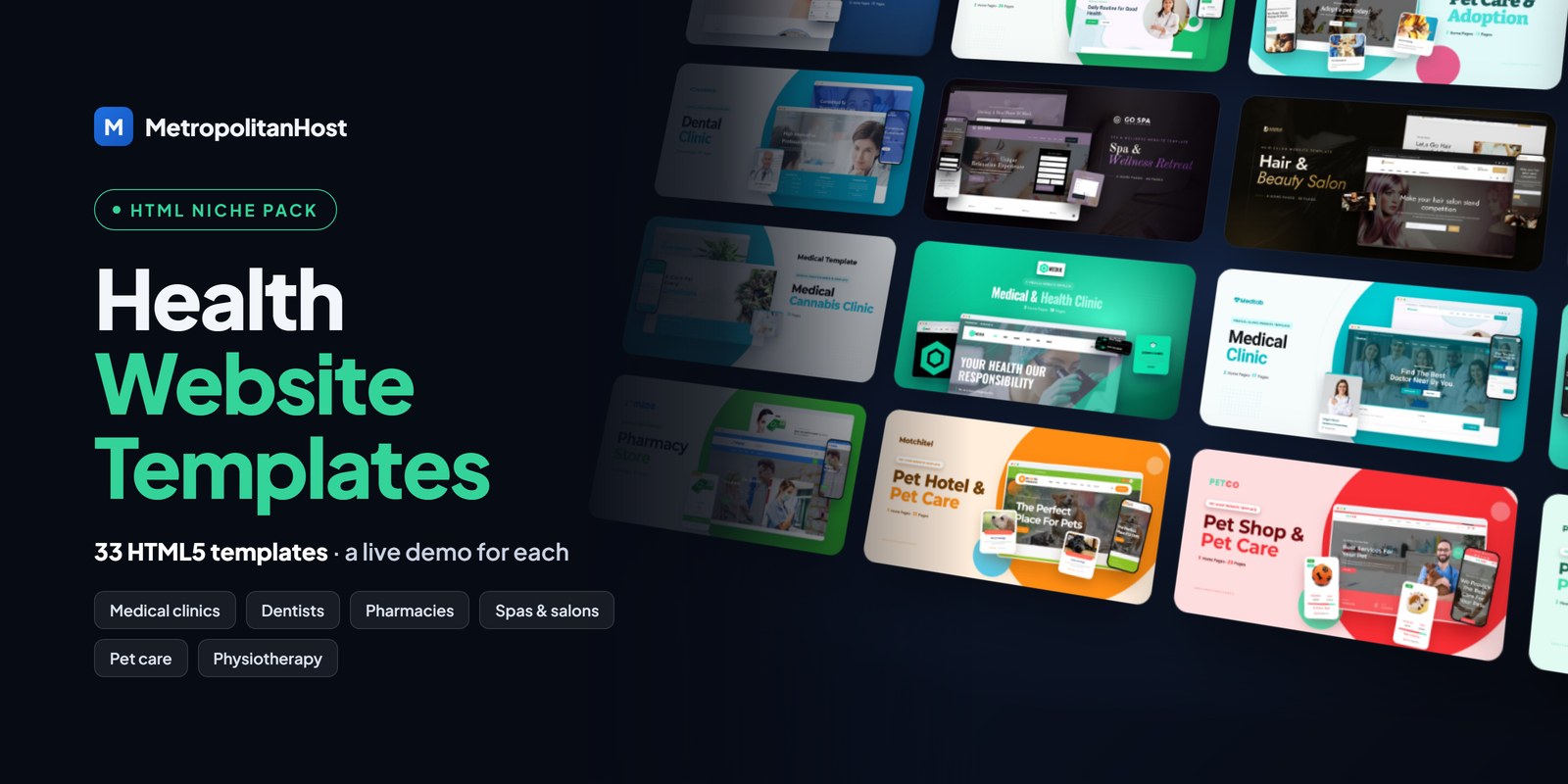 Health Website Templates — HTML Niche Pack (33 Templates)