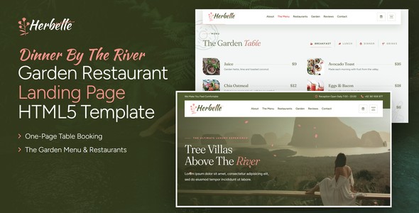 Herbelle – Garden Restaurant Landing Page HTML5 Template