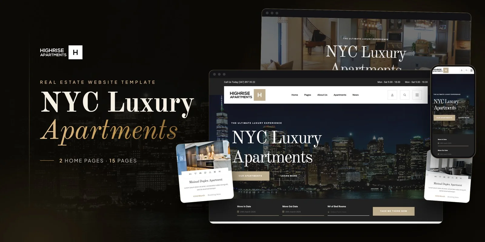 Highrise — Real Estate Listings Angular Website Template preview