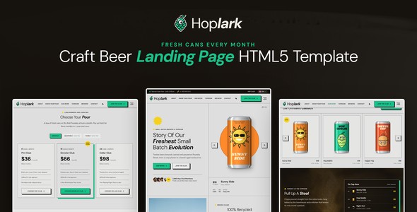 Hoplark – Craft Beer Club Landing Page HTML5 Template