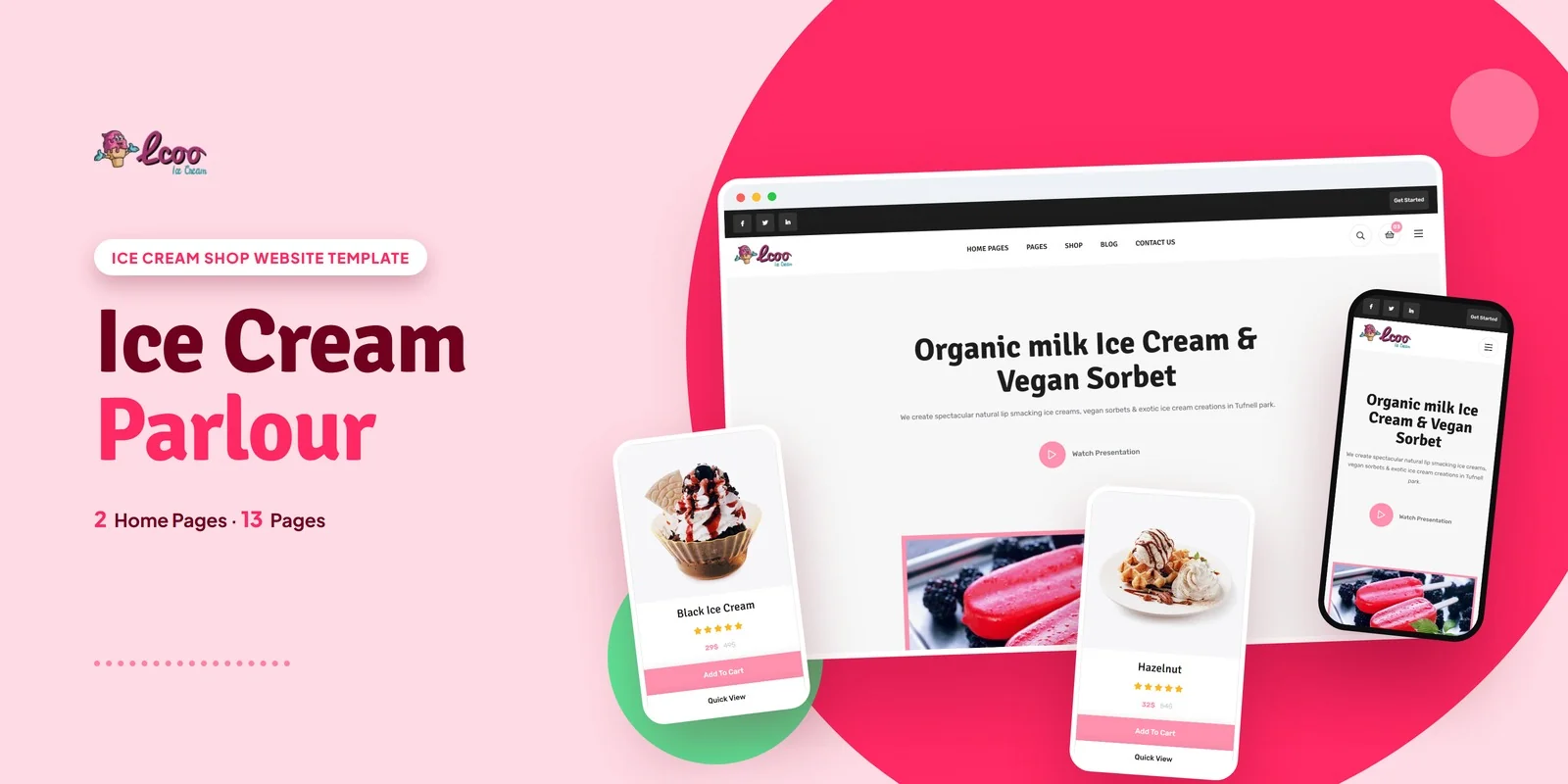 Icoo — Dessert Cafe Ai Smart Website preview