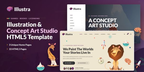 Website Template for Artists – Illustra HTML5