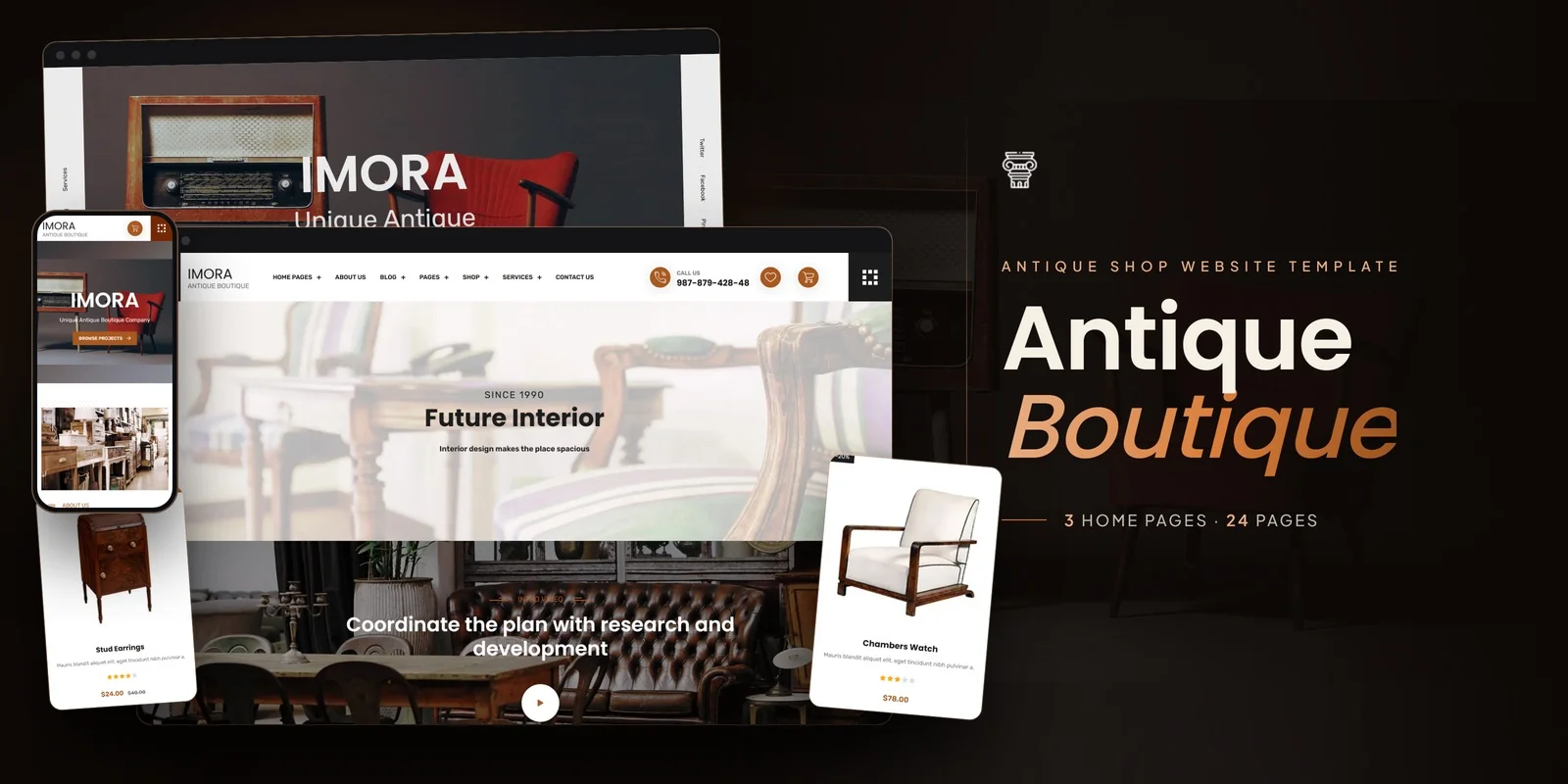 Imora — Antique Boutique Vue.js Website Template preview