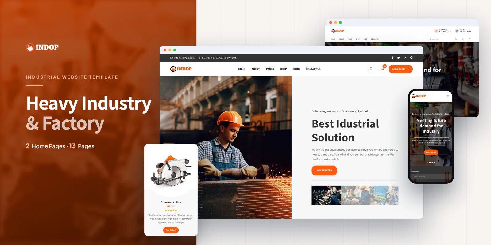 Indop — Industrial Machinery Ai Smart Website preview