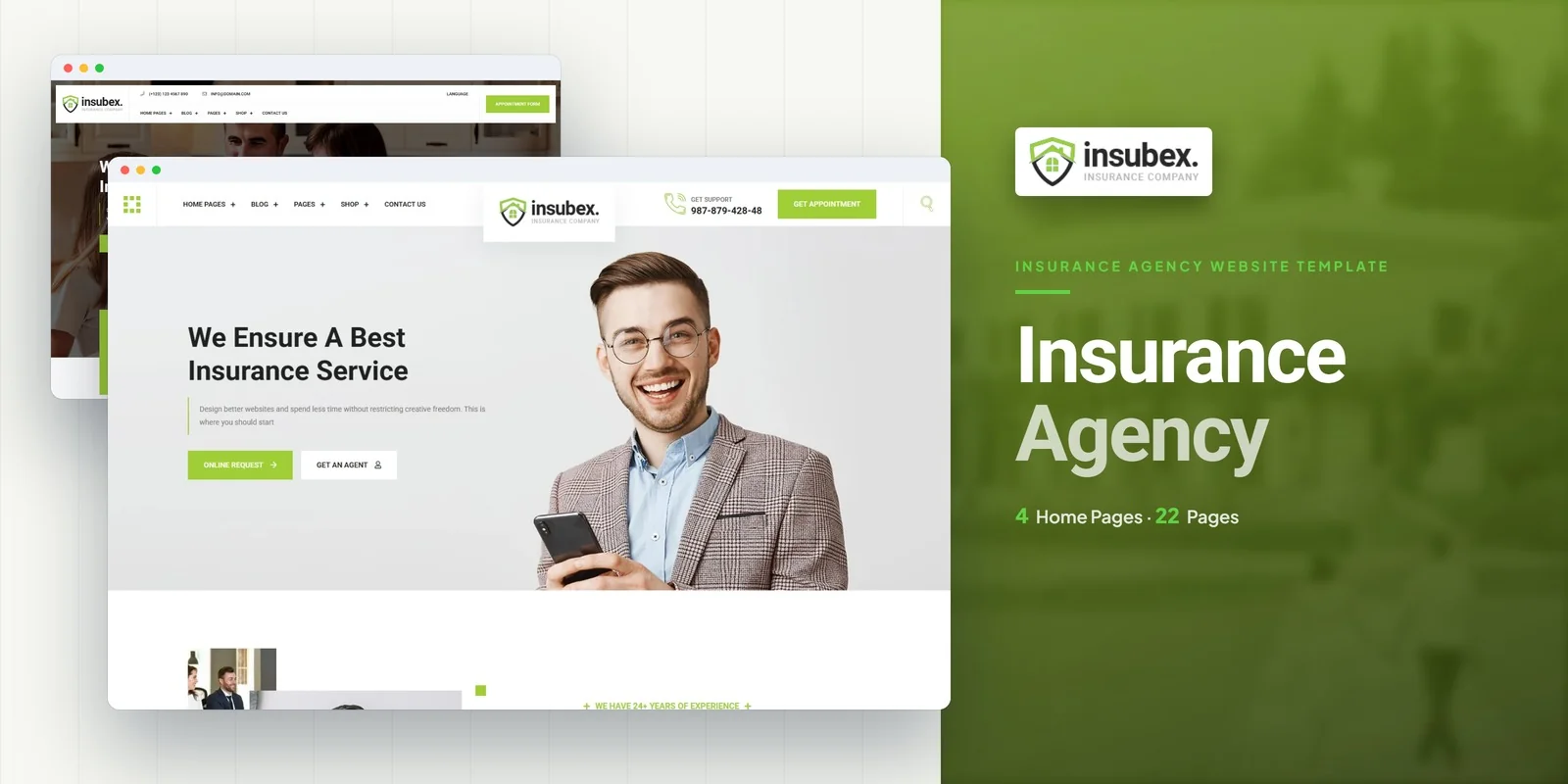 Insubex — Insurance Broker React Template preview