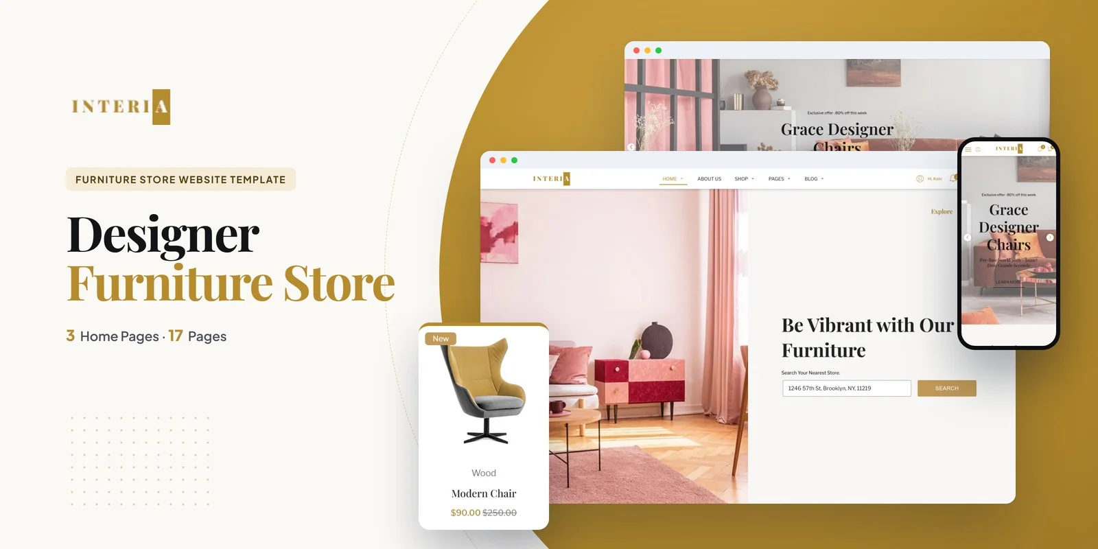 Interia – Bootstrap 5 Furniture Store HTML5 Website Template preview