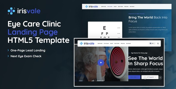 Irisvale – Eye Care Clinic Landing Page HTML5 Template