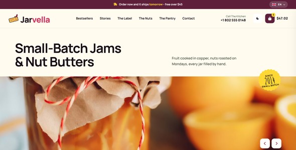 Jarvella – Jams & Nut Butters Landing Page HTML5 Template