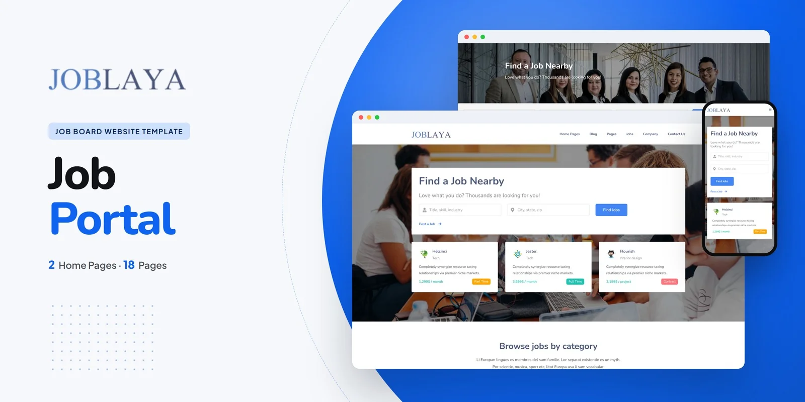 Joblaya — Career Portal React JS Website Template preview