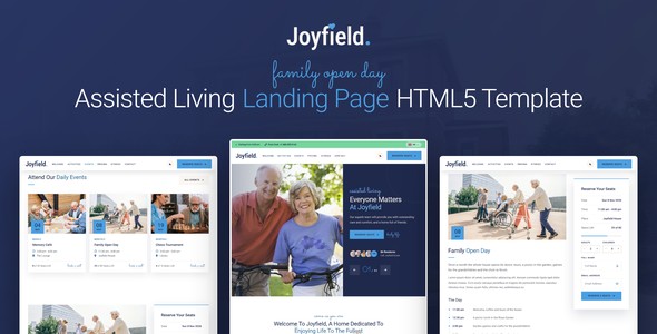 Joyfield – Assisted Living Open Day Landing Page HTML5 Template