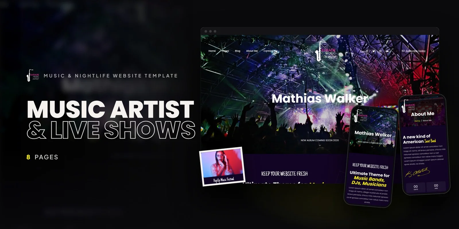 Karaok — Party Nightlife Developer Website Bundle preview