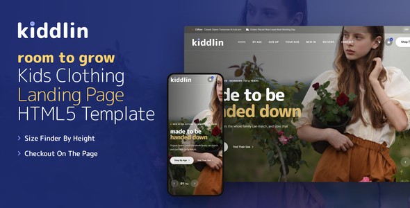 Kiddlin – Kids Clothing Landing Page HTML5 Template