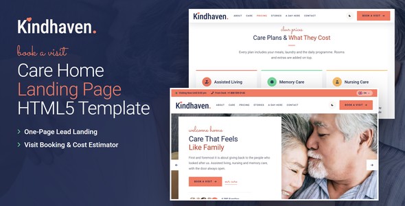 Kindhaven – Care Home Landing Page HTML5 Template