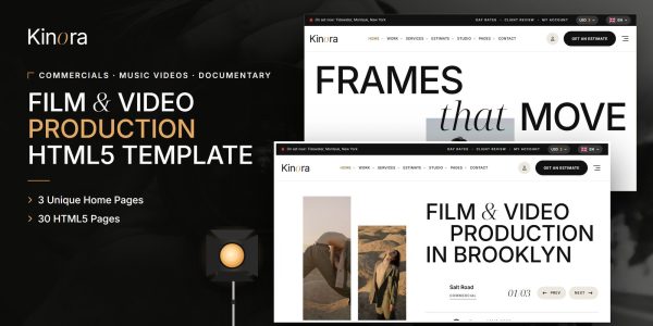 Video Production Website Template – Kinora HTML5