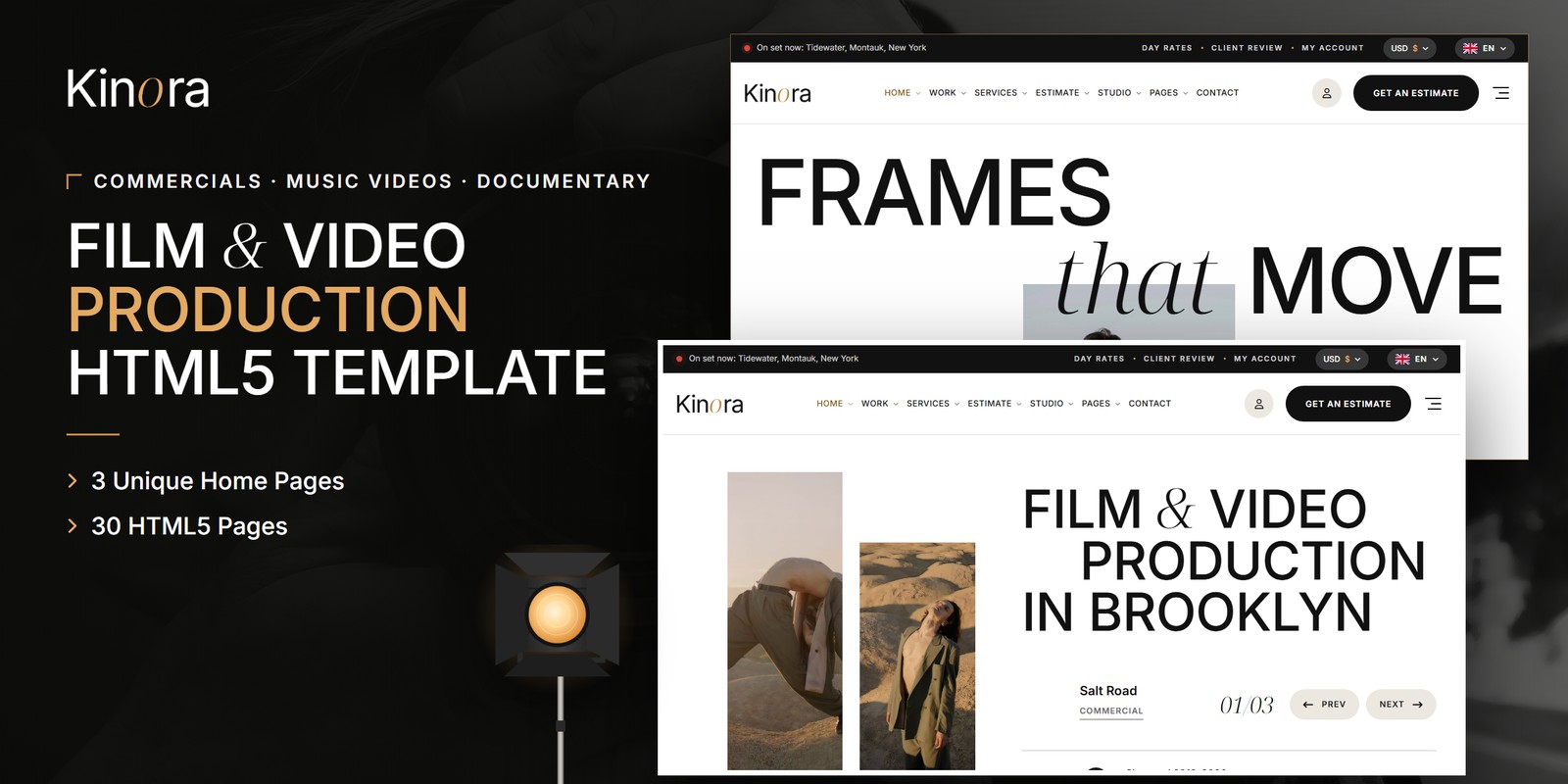 Video Production Angular Template – Kinora preview
