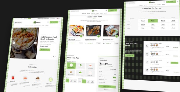 Leanora – Calorie Smart Meal Kit Landing Page HTML5 Template