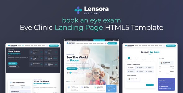 Lensora – Eye Clinic & Optician Landing Page HTML5 Template