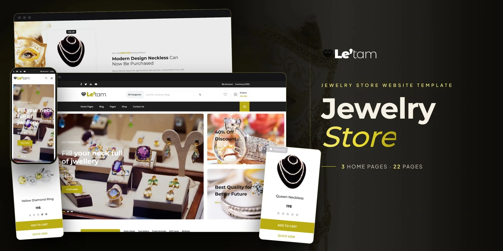 Letam — Jewelry Store Developer Website Bundle preview
