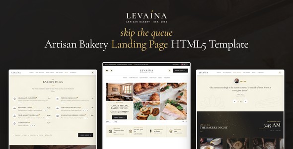 Levaina – Bakery Landing Page HTML5 Template
