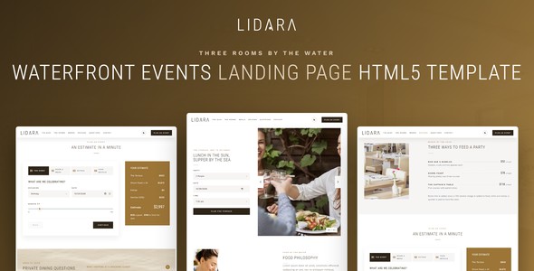 Lidara – Waterfront Private Events Landing Page HTML5 Template