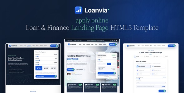 Loanvia – Loan Application Landing Page HTML5 Template