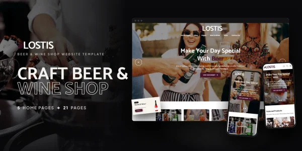 Lostis — Beer & Wine Shop Angular Website Template