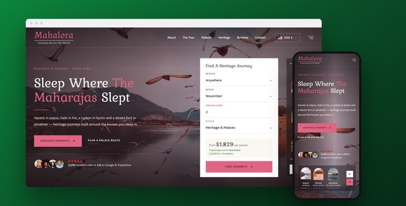 Mahalora – Heritage Tour Landing Page HTML5 Template