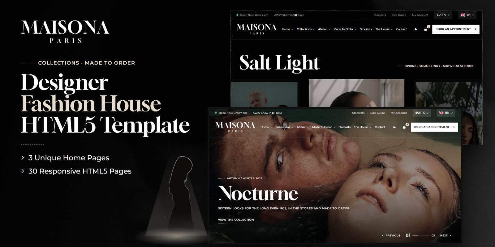 Luxury Fashion Website Design – Maisona AI Smart Website preview