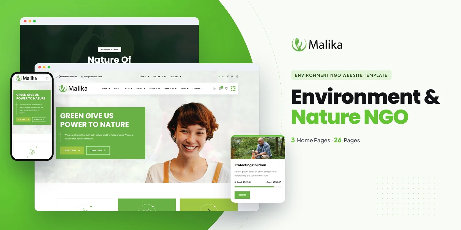 Malika – Bootstrap 5 Environment NGO HTML5 Website Template preview