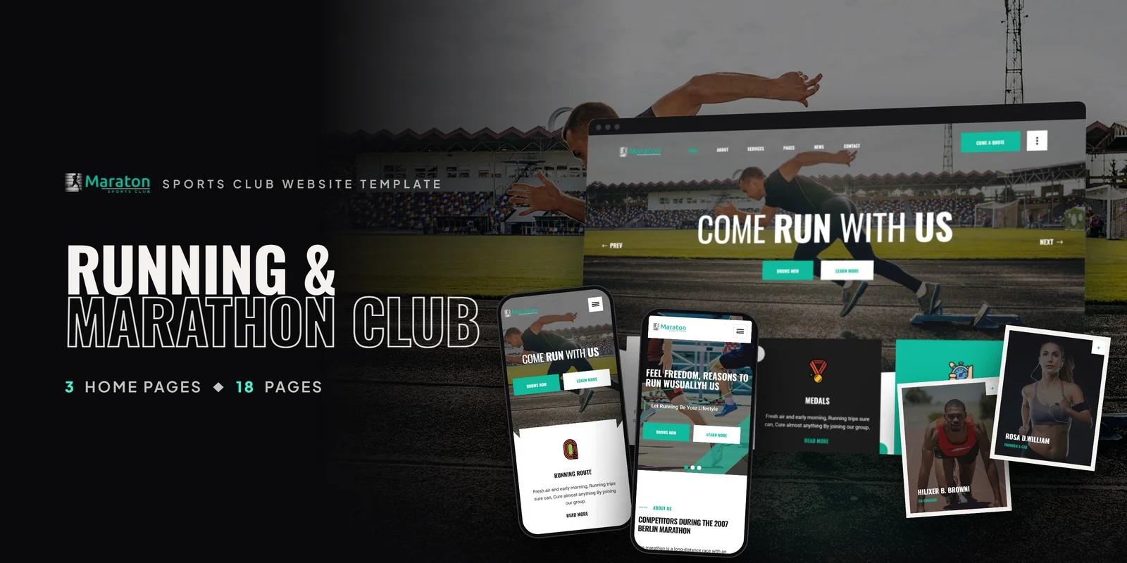 Maraton — Sports Club Vue.js Website Template preview