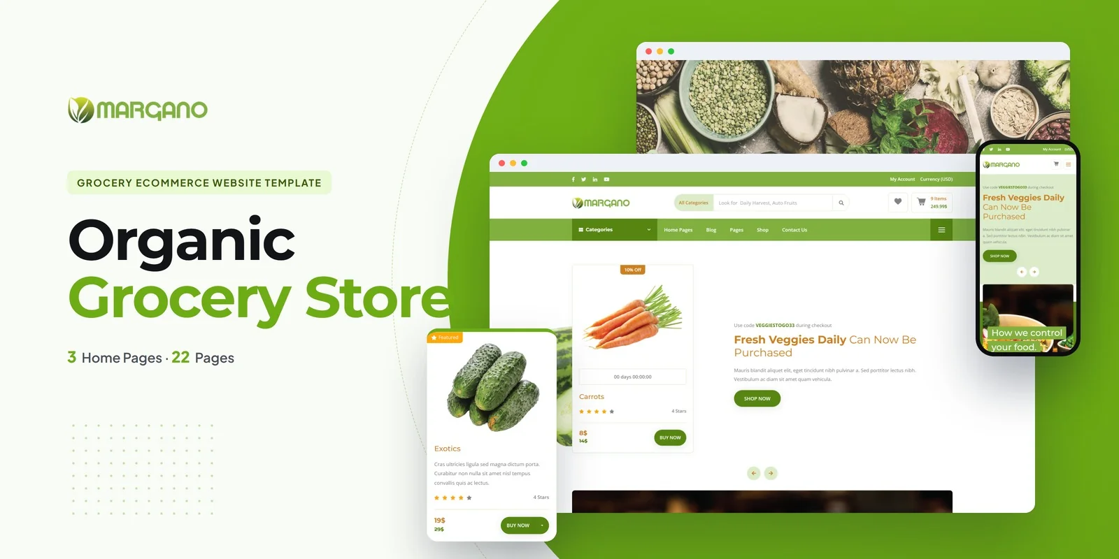 Margano — Grocery Mart Angular Website Template preview