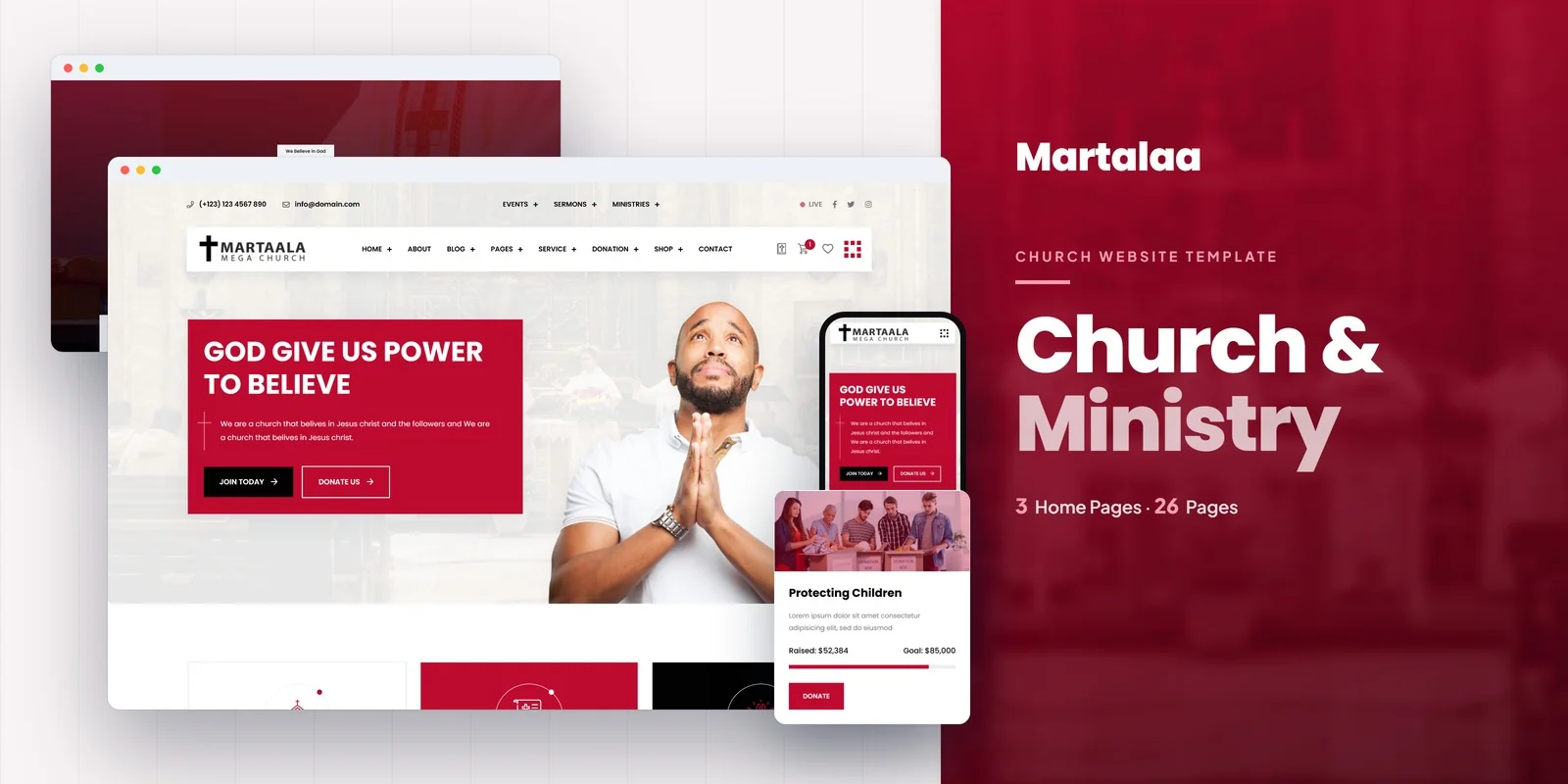 Martalaa — Religious Church Angular Website Template preview