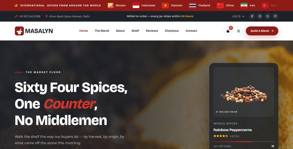 Masalyn – Custom Spice Blend Landing Page HTML5 Template
