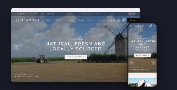 Meadora – Raw Honey & Farmhouse Dairy Landing Page HTML5 Template